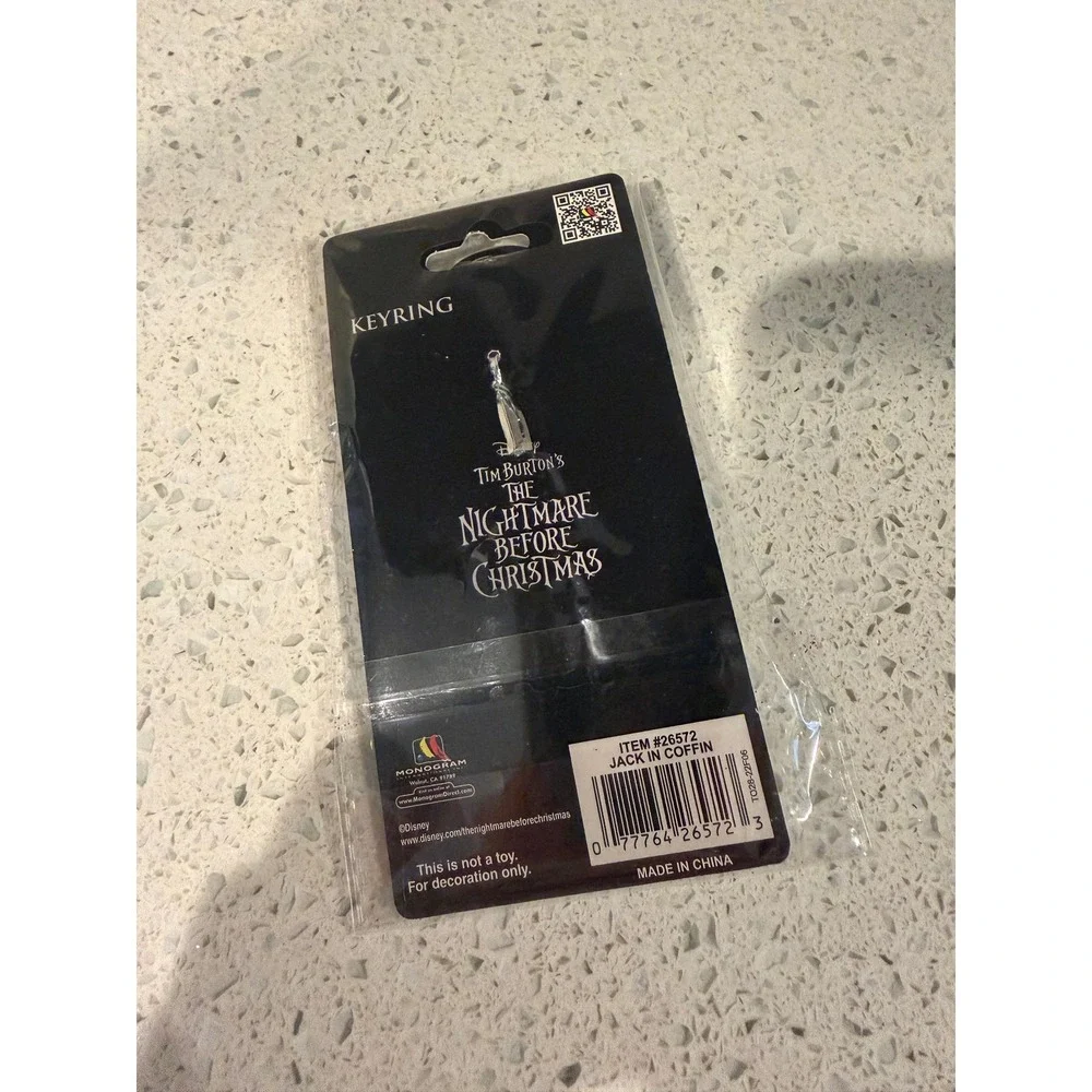 NEW Nightmare Before Christmas Jack Skellington Coffin Pewter Keychain